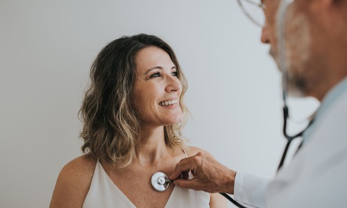 a woman getting her heart checked