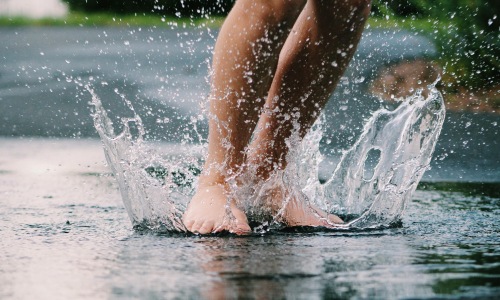 a person splashing in water
